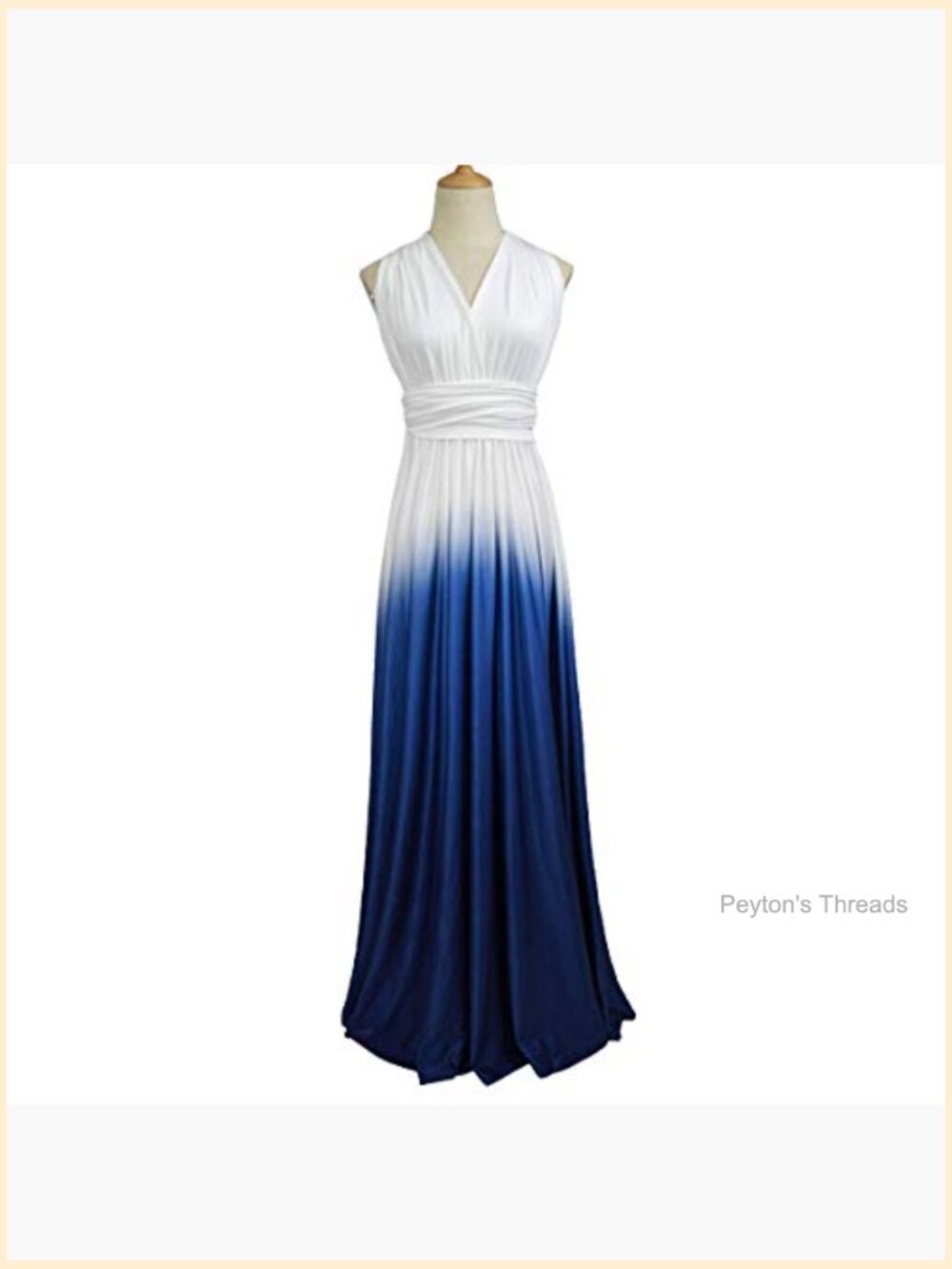 Women's Formal Maxi Dress Convertible Sleeveless V-Neck Wrap - Picture 3 of 3